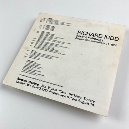 Richard Kidd. Recent Paintings | Promotional card, Rowan Gallery 1980