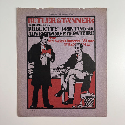 Single sheet/page relating to Butler & Tanner Speciality Publicity Printing Selwood Printing Works Frome