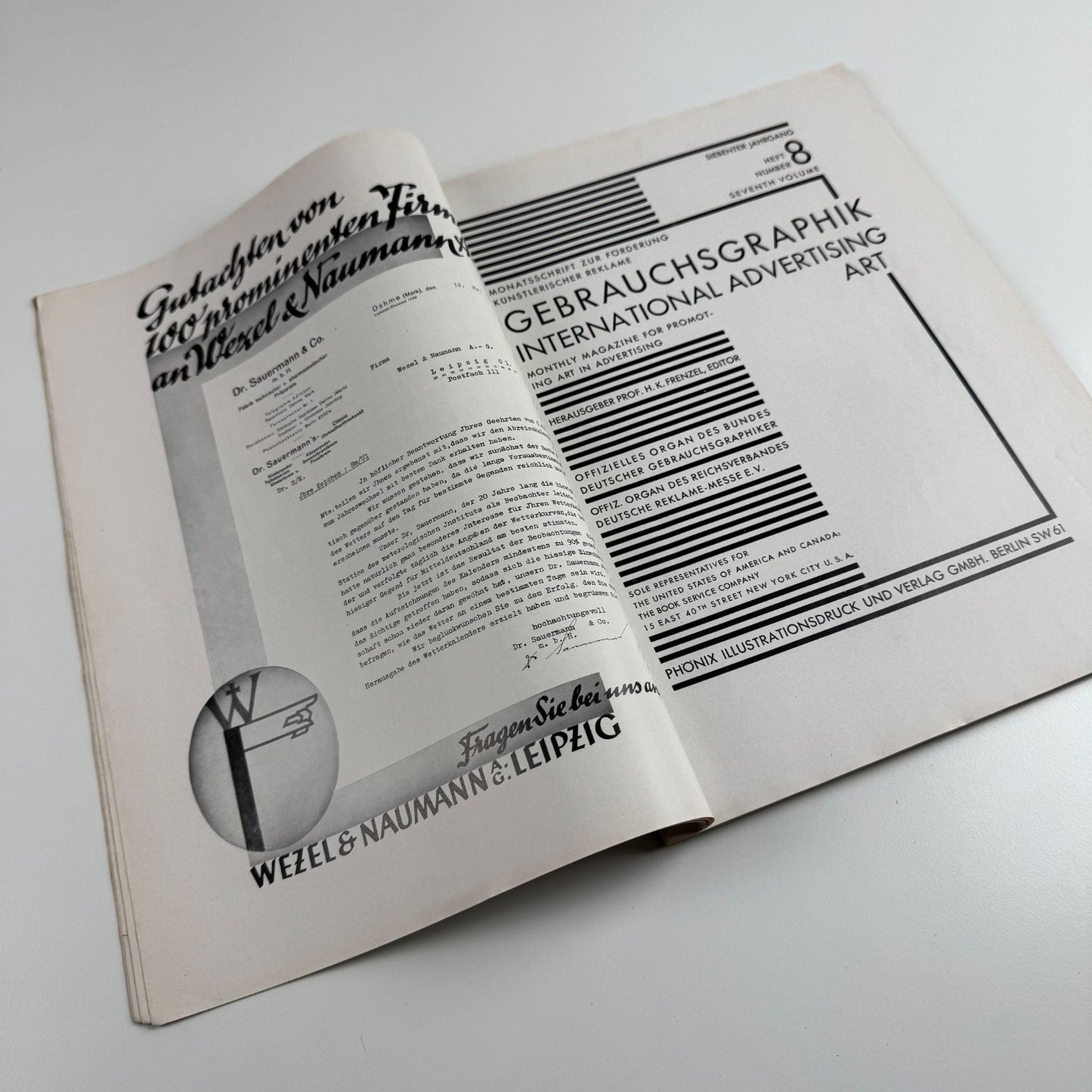Gebrauchsgraphik International Advertising Art Aug 1930 Vol 7 no 8 edited by Professor HK Frenzel