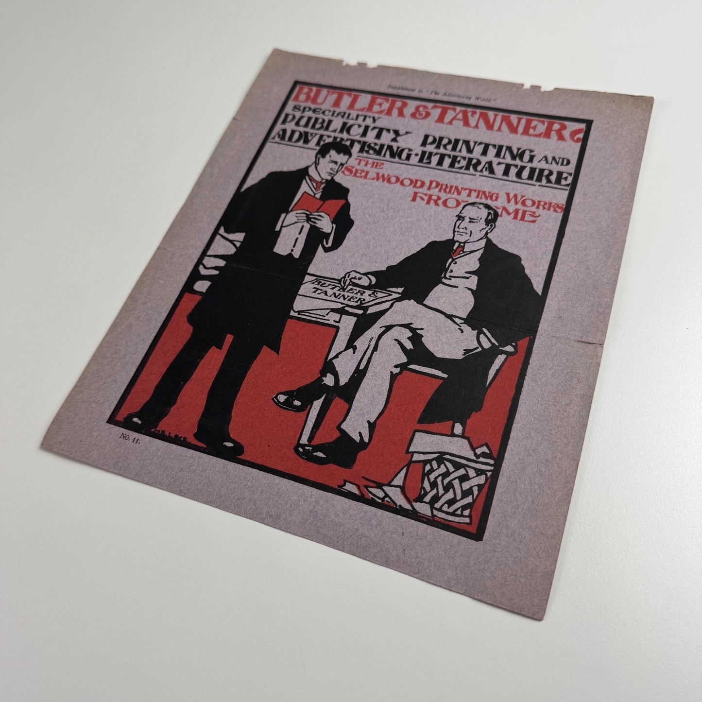Single sheet/page relating to Butler & Tanner Speciality Publicity Printing Selwood Printing Works Frome