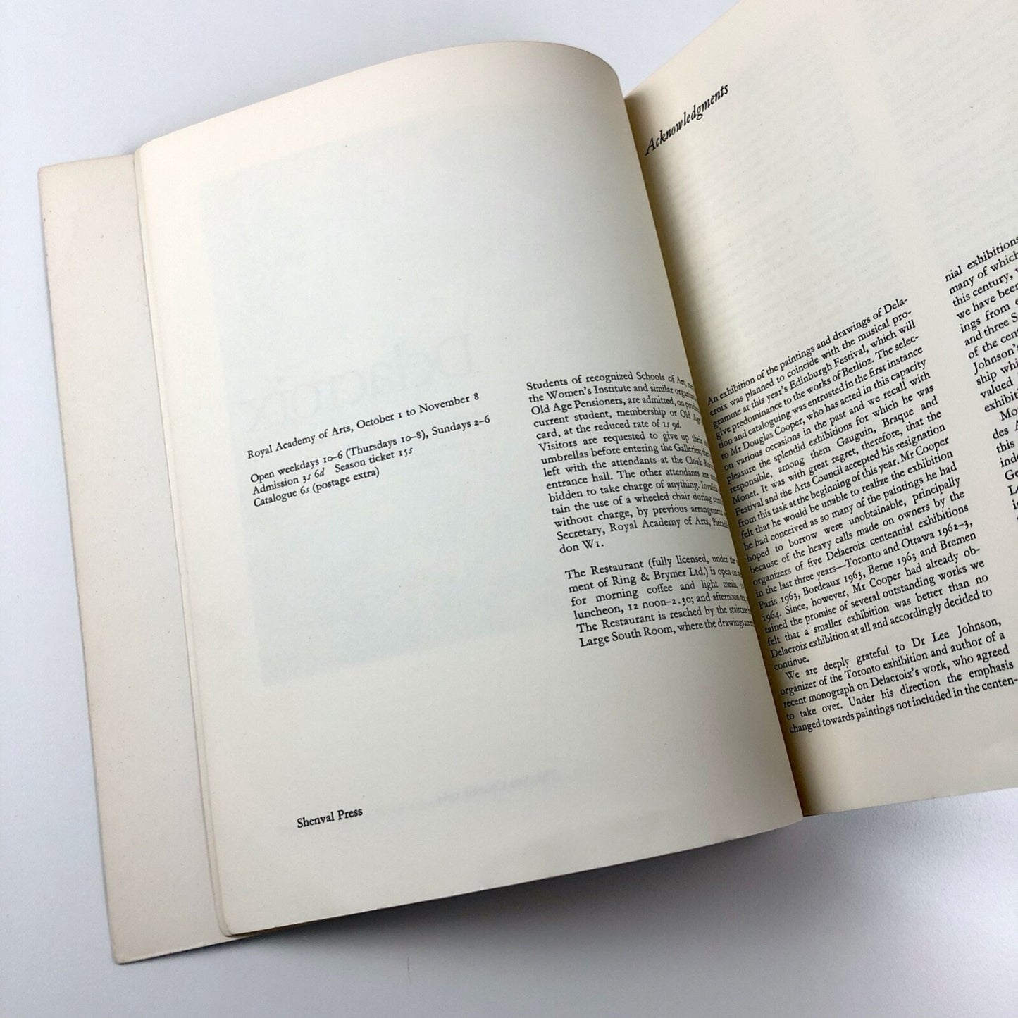 Delacroix paintings, drawings and lithographs | Arts Council catalogue, 1964