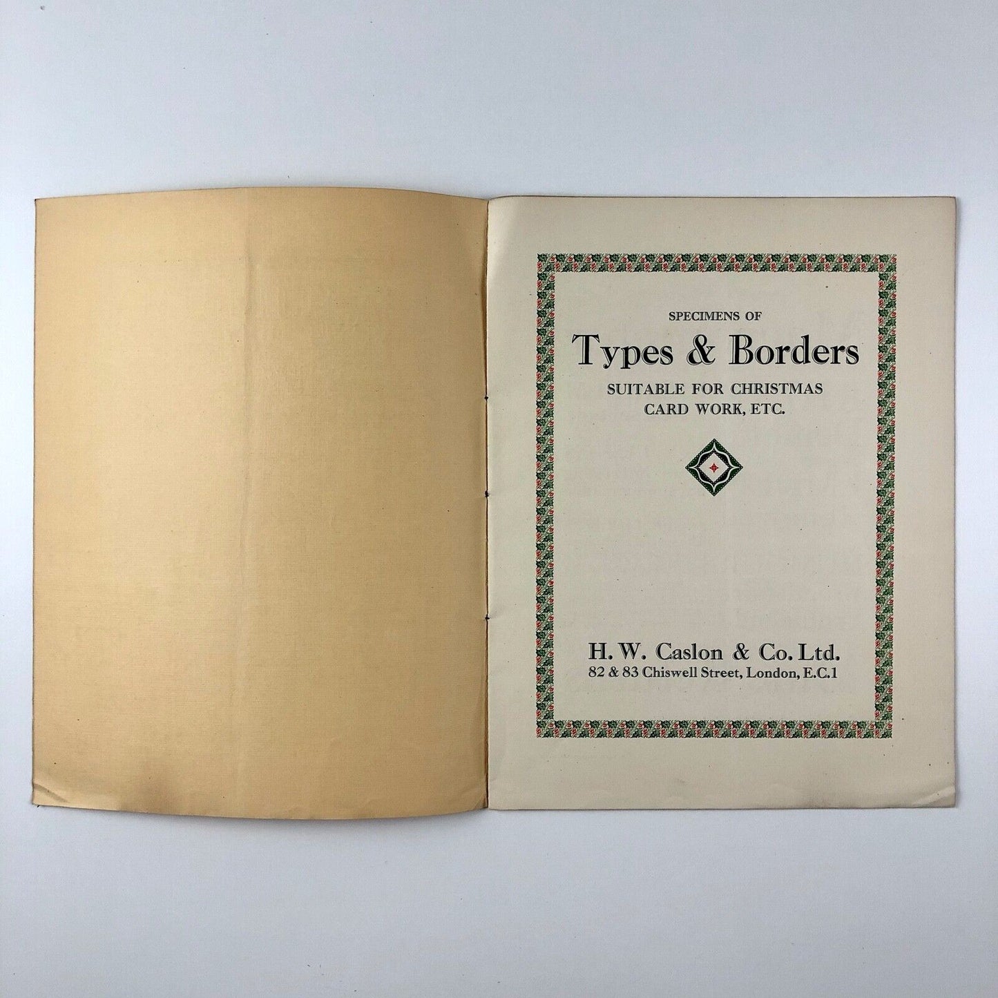 Christmas and New Year 1927-1928 Selected Types and Borders | H.W. Caslon & Co Ltd type specimen brochure