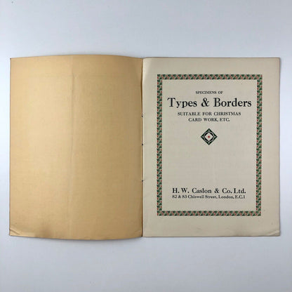 Christmas and New Year 1927-1928 Selected Types and Borders | H.W. Caslon & Co Ltd type specimen brochure