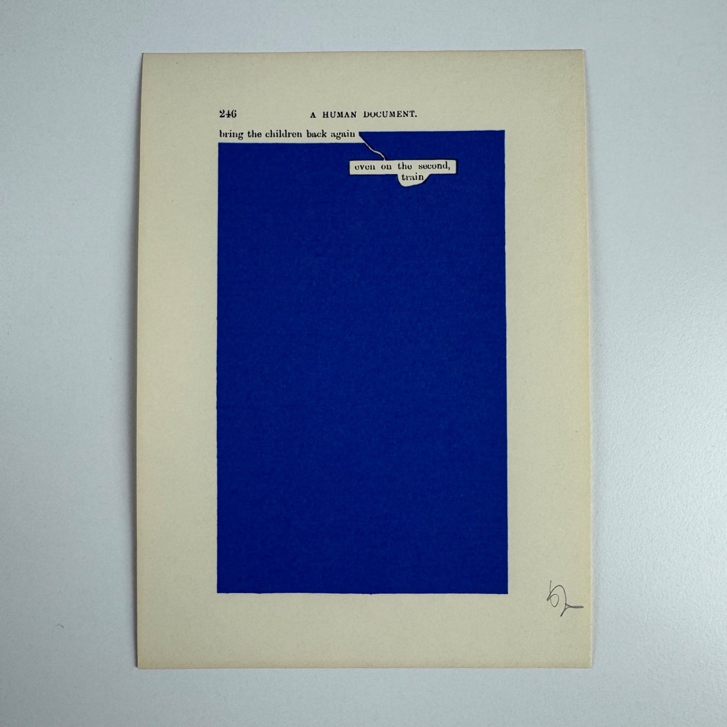A Humument page 246 'bring the children back' by Tom Phillips | The Tetrad Press, 1970