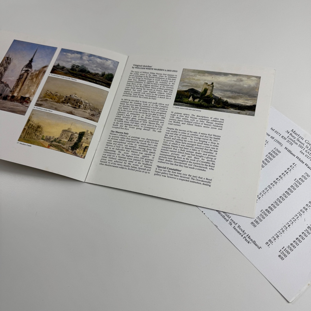 Oil sketches by William White Warren | Martyn Gregory in association with James Mackinnon, 1995