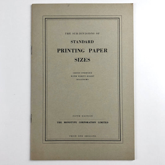 Standard Printing Paper Sizes | Monotype Corporation, 5th Edition