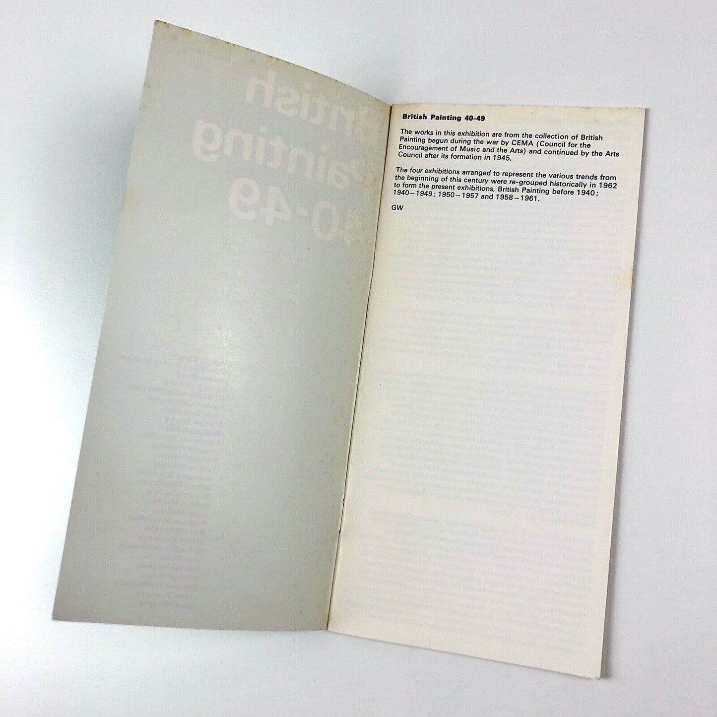 British Painting 40-49 exhibition catalogue | Arts Council, 1966 intro Norbert Lynton | catalogue design Gordon House