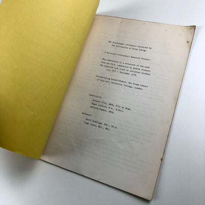 Solar Sculpture by Andrew Stonyer | Leicester Polytechnic 1979 exhibition list