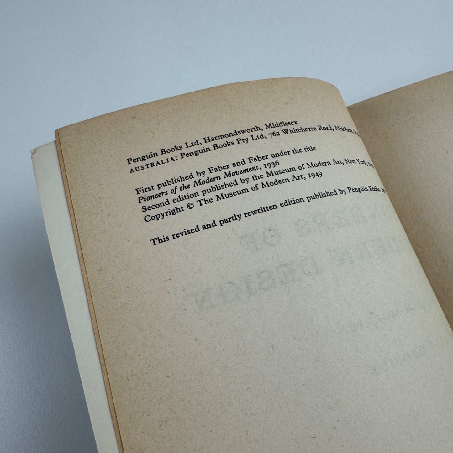 Pioneers of Modern Design from William Morris to Walter Gropius by Nikolaus Pevsner | Penguin 1960
