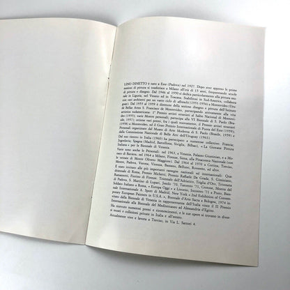 Dinetto (Lino Dinetto) exhibition catalogue | Ferrara Gallery d’Arte Moderna, 1975