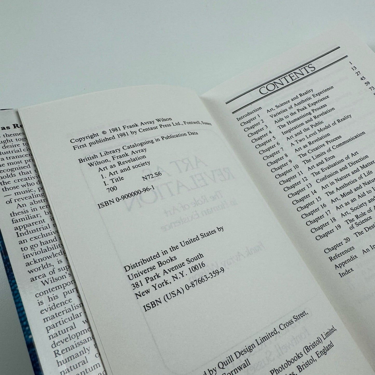 Art as Revelation | Frank Avray Wilson | Centaur Press 1981