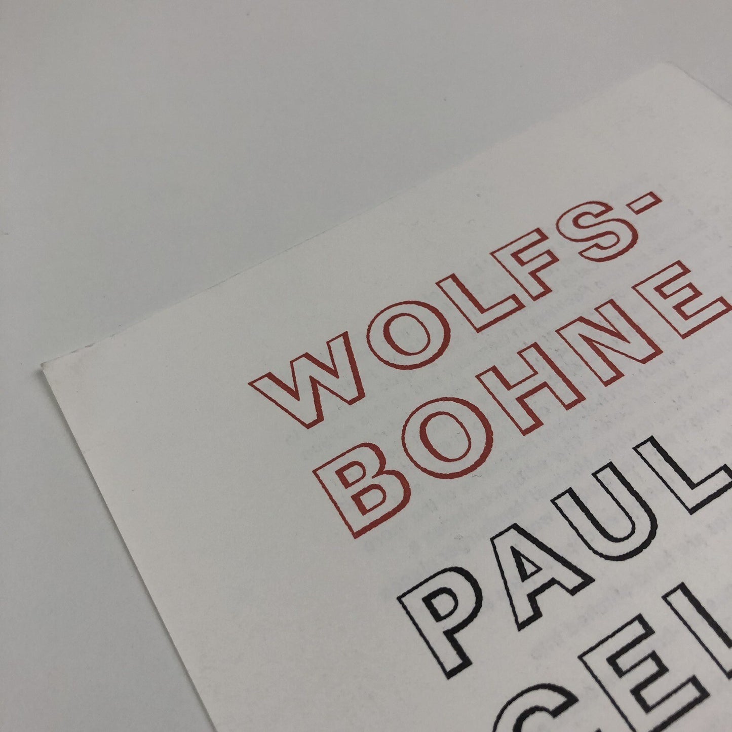 Prospectus – Wolfs-Bohne/Wolf’s-Bean by Paul Celan Delos Press/William Drenttel