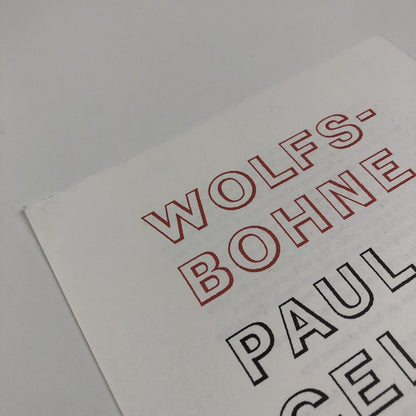 Prospectus – Wolfs-Bohne/Wolf’s-Bean by Paul Celan Delos Press/William Drenttel
