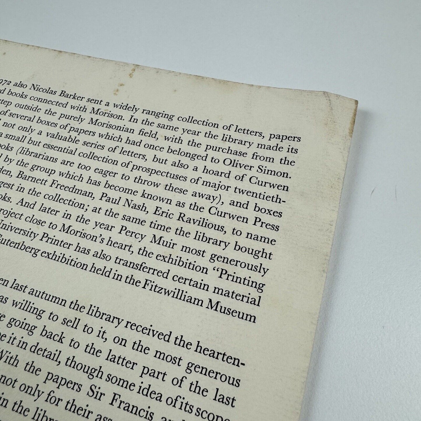 Stanley Morison at Cambridge. Wynkyn de Worde Society reprint | Curwen Press, 1974