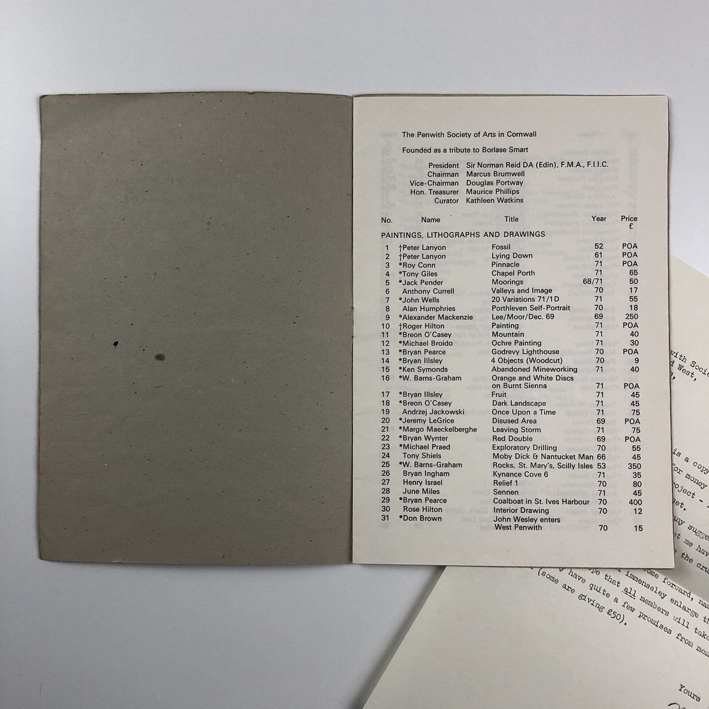 Catalogue – Penwith Spring exhibition 1971 | The Penwith Society of Arts