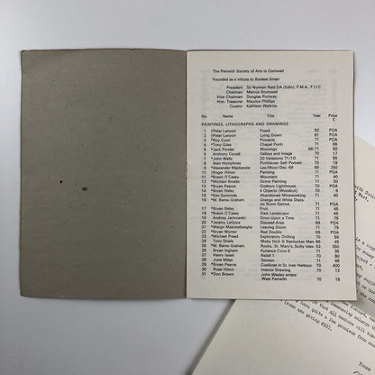 Catalogue – Penwith Spring exhibition 1971 | The Penwith Society of Arts