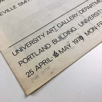 An Exhibition of Work by Artists... | Department of Fine Art, Trent Polytechnic exhibition leaflet, 1975