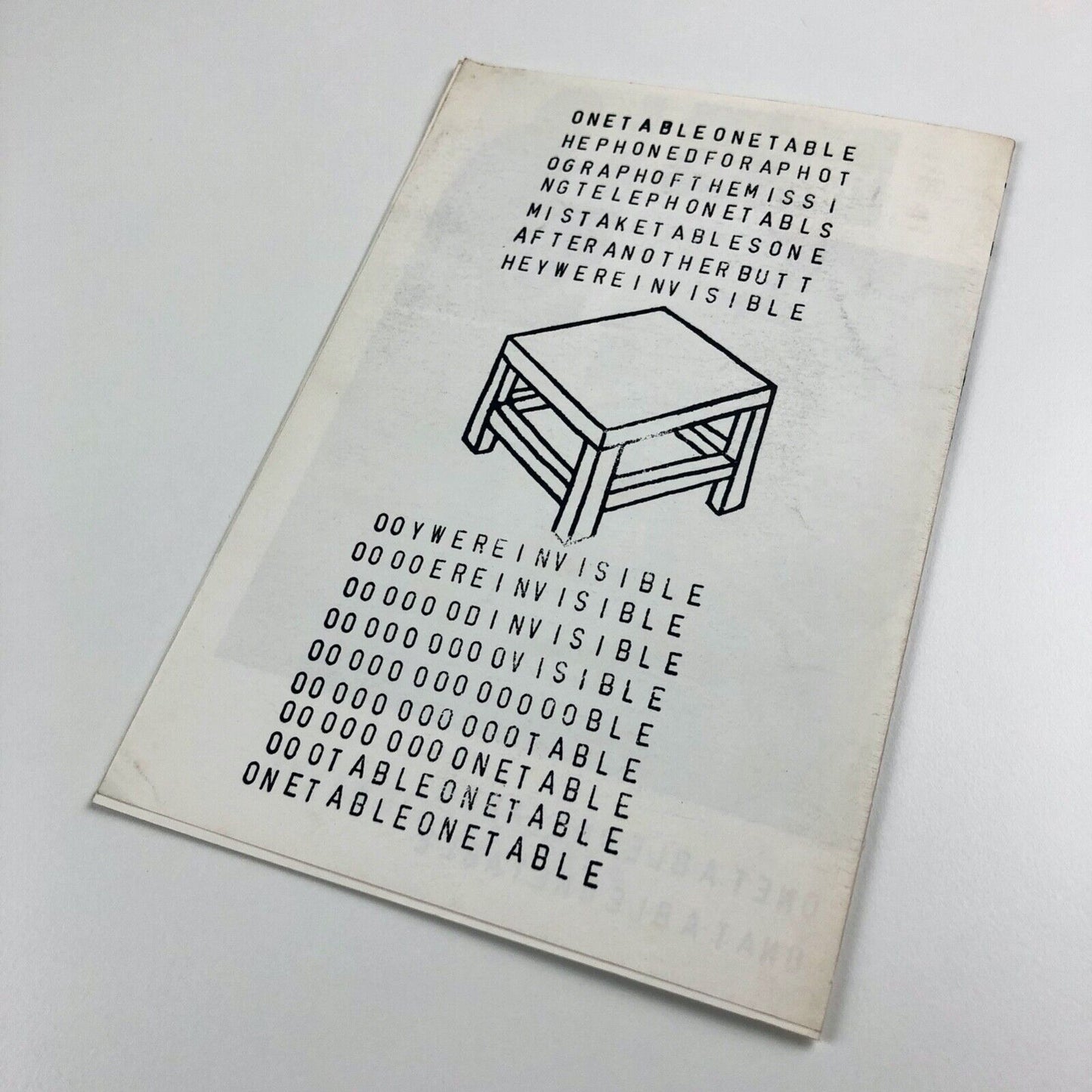 Leaflet for Robin Crozier: Table-project rubber 4 (1981) no 1, Jan to April signed