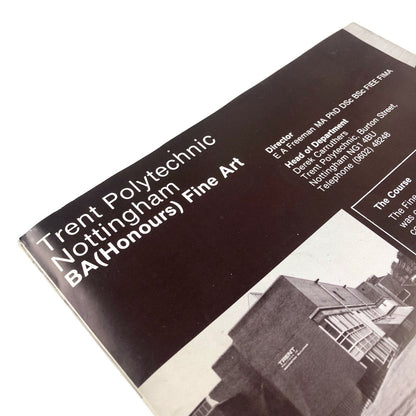 Trent Polytechnic Nottingham BA (Hons) Fine Art | Fold-out leaflet | Presumed late 1970s/early 1980s