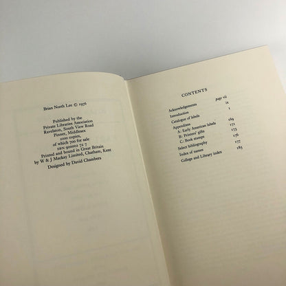 Early Printed Book Labels by Brian North Lee | The Bookplate Society, 1976
