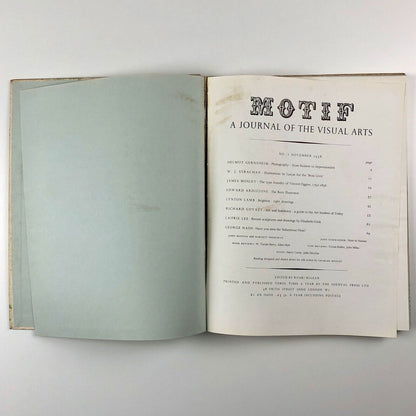 Motif 1. A Journal of the Visual Arts. Ed Ruari McLean | The Shenval Press, 1958