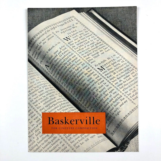 Baskerville for Linotype composition | Fold-out type specimen sheet