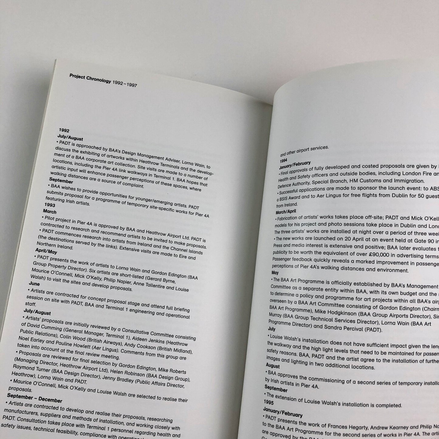 Public Art Development Trust. Heathrow Project. Documentary Notes 1998