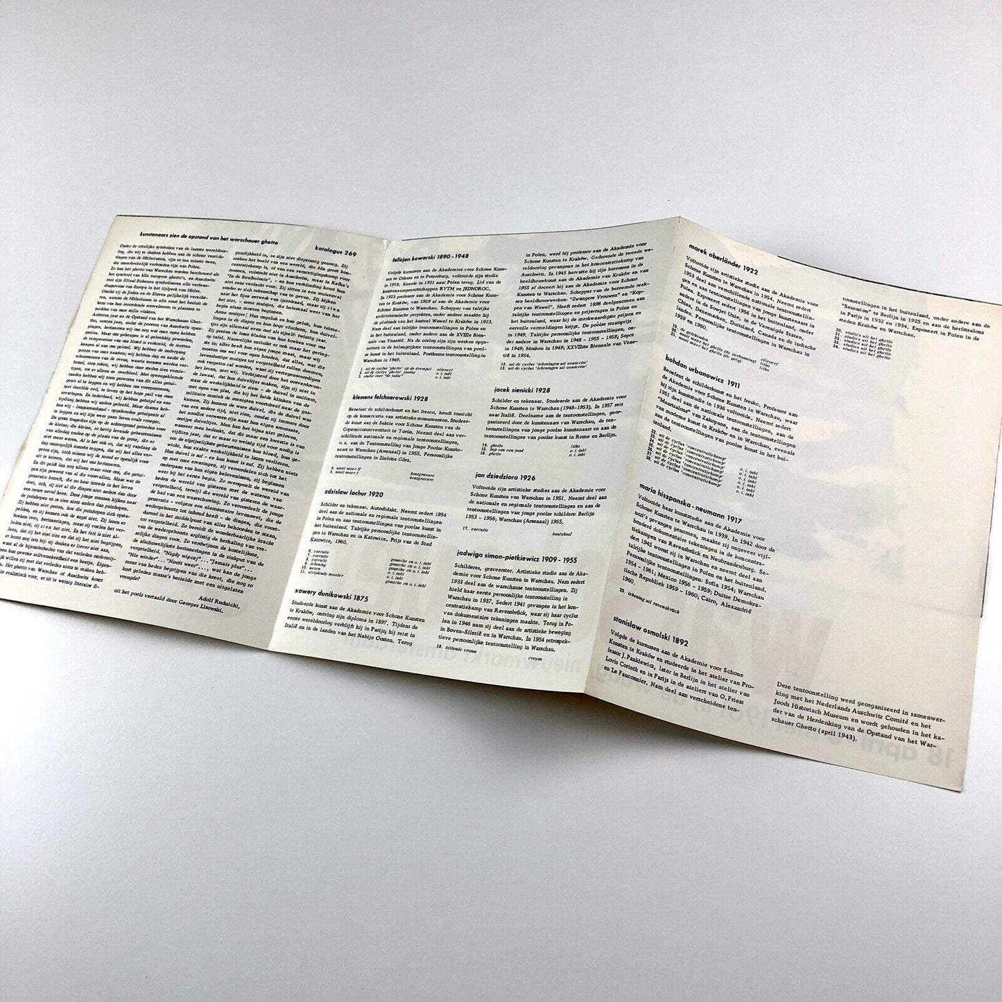 Warashauer Ghetto | Nieumarkt Amsterdam Stedelijk fold-out catalogue/poster 1961