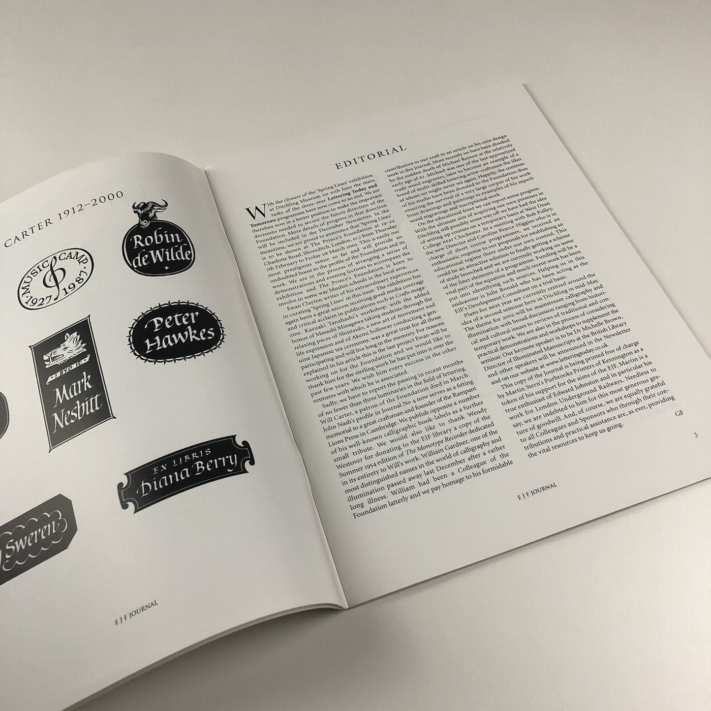 Edward Johnston Foundation – EJF Journal No 6, August 2001