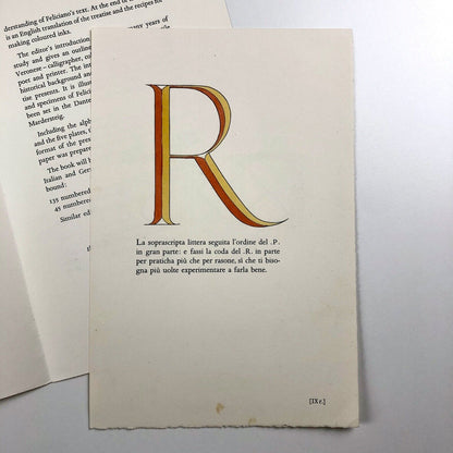 Prospectus for Alphabetum Romanum Felice Feliciano| G. Mardersteig Officina Bodoni, c. 1960