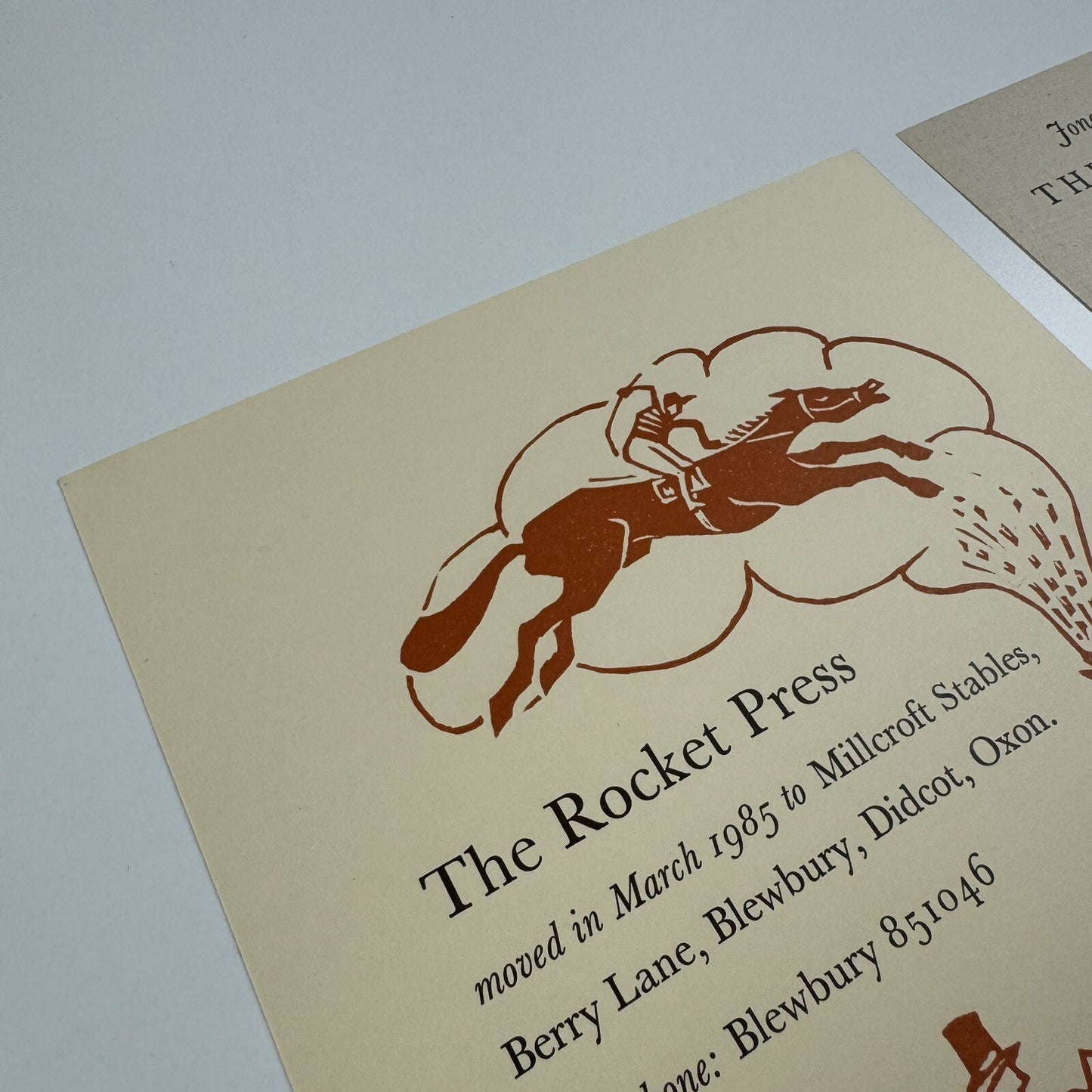 The Rocket Press ephemera – two leaflets: change of address and promotional leaflet