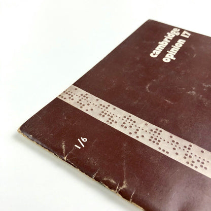 Cambridge Opinion magazine | No. 17 Living with the 60s | edited by Robert Freeman