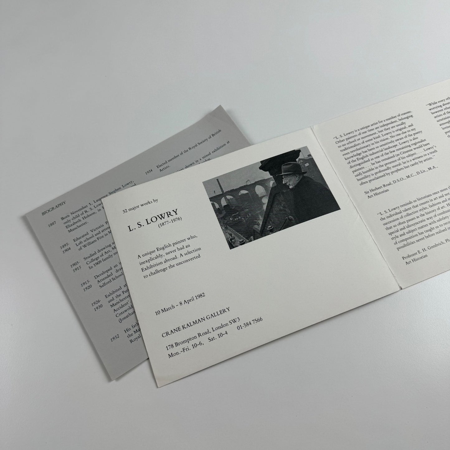 Promotional leaflet for 32 Major Works by L.S. Lowry | Crane Kalman Gallery 1982