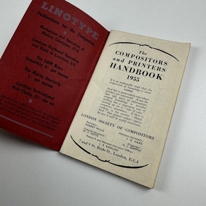 1955 Compositors and Printers Handbook | Compiled by W.F. Potts