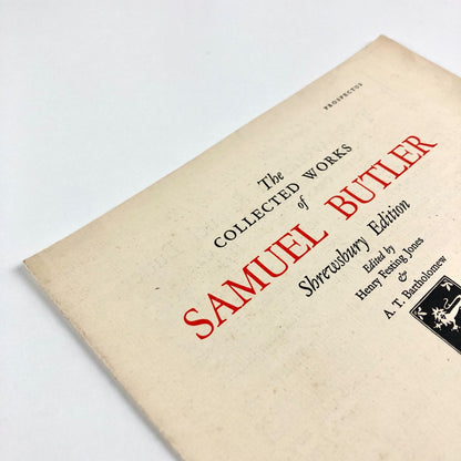 Prospectus – The Collected Works of Samuel Butler | Jonathan Cape, Shrewsbury Edition, 1923