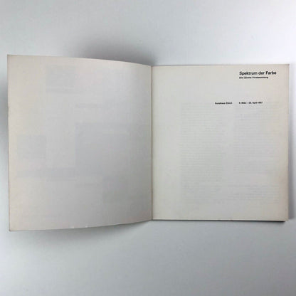 Spektrum der Farbe. Eine Zürcher Privatsammlung | Kunsthaus Zürich, 1967