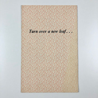 Turn over a new leaf…type specimen leaflet for Will Carter’s new “leaf” design for Monotype. Printed by The Stellar Press, undated