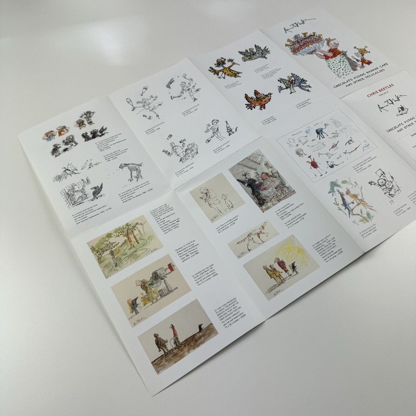 Promotional sheet/private view invite Quentin Blake Chocolate Fudge Banana Cake and Other Delicacies | Chris Beetles Gallery, 2011