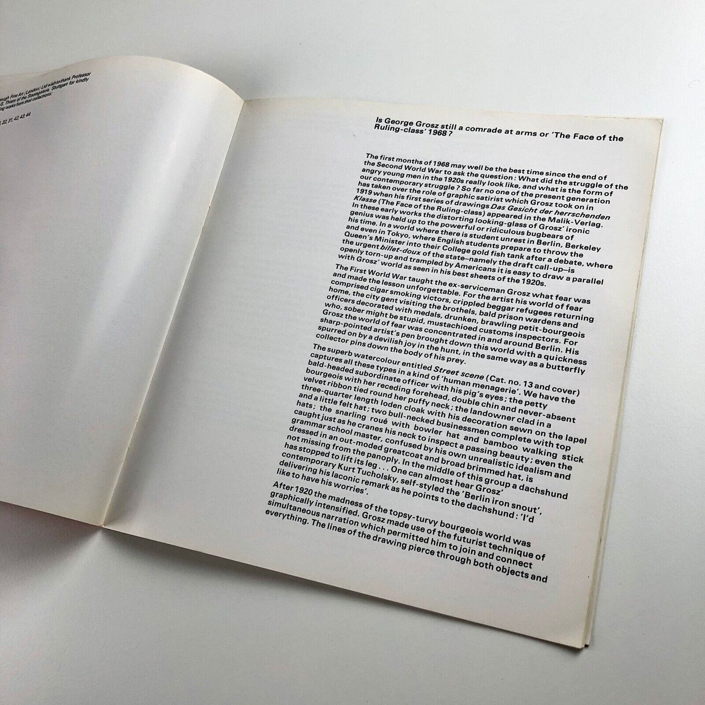 George Grosz | Marlborough exhibition catalogue, April 1968 | Design by Gordon House