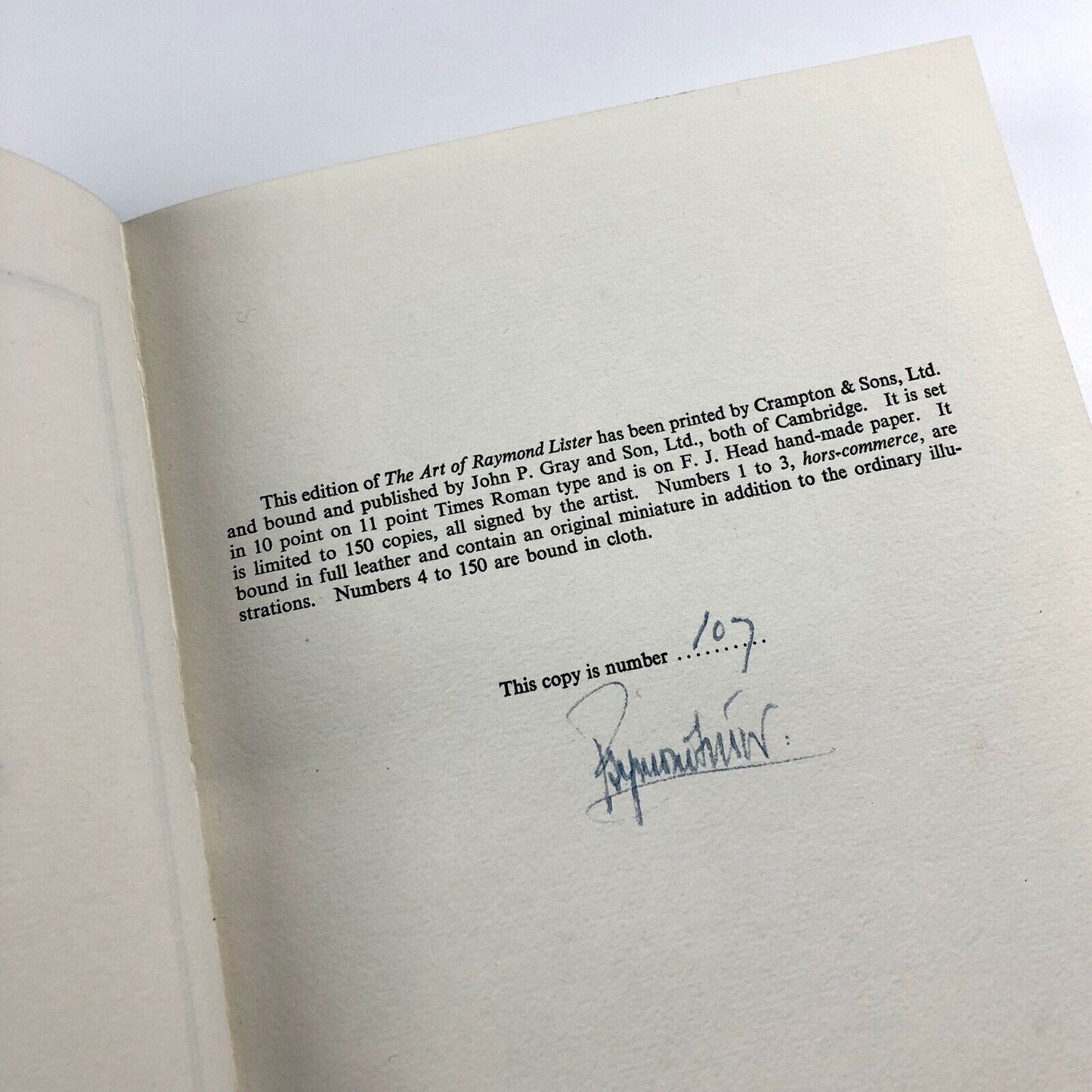 The Art of Raymond Lister by Simon Lissim, 1958, signed by Raymond Lister