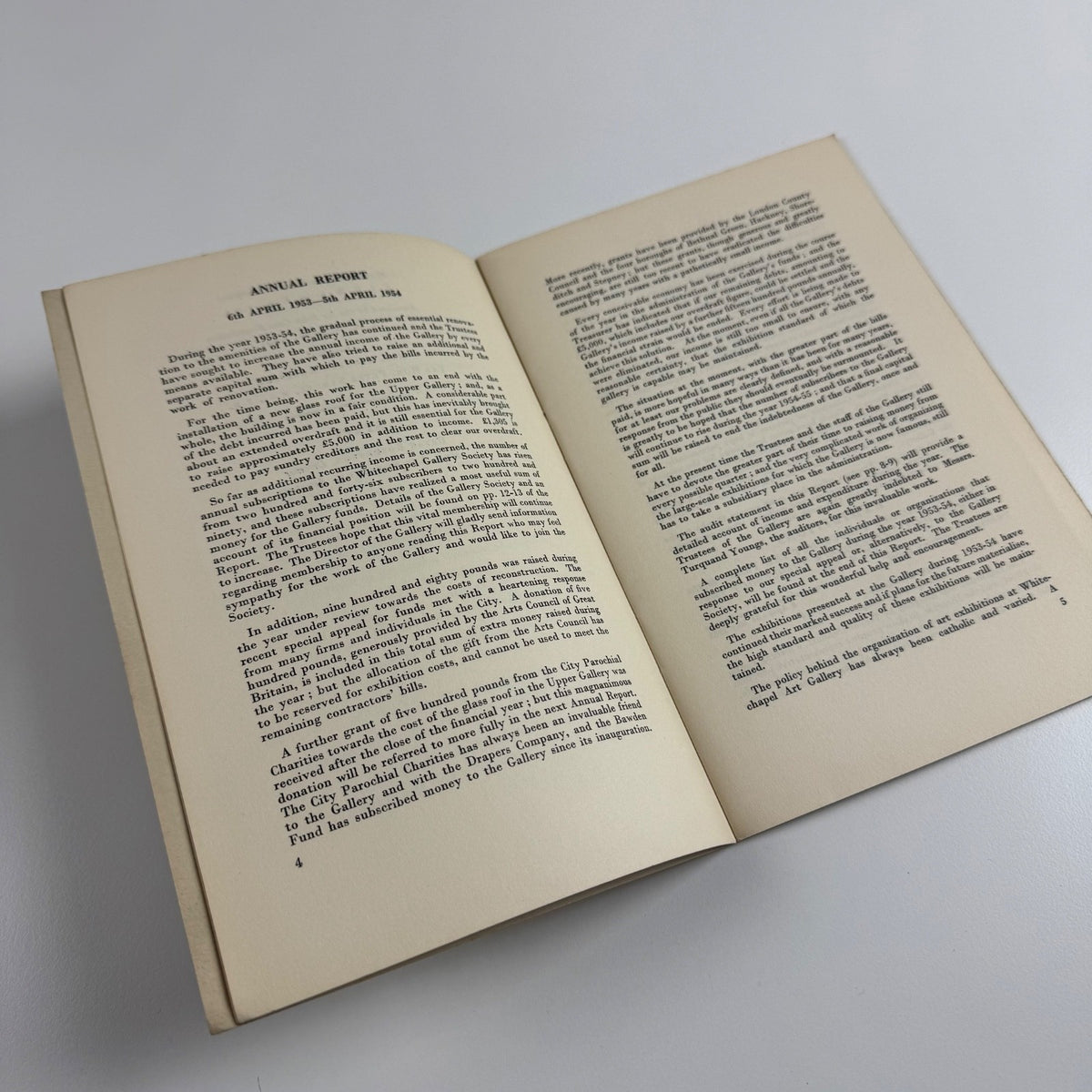 Whitechapel Art Gallery & Whitechapel Gallery Society 53rd Annual Report 1953/54