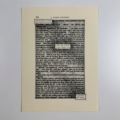 A Humument page 366 'not in lead or wood,' by Tom Phillips | The Tetrad Press, 1970