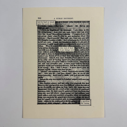 A Humument page 366 'not in lead or wood,' by Tom Phillips | The Tetrad Press, 1970