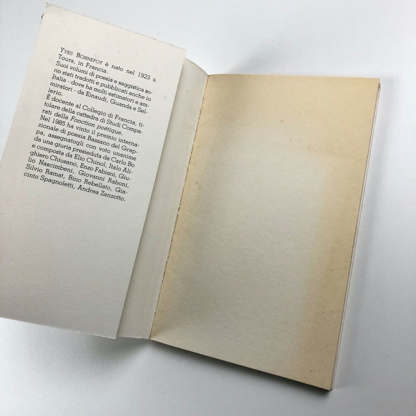 Yves Bonnefoy – L'Uva di Zeusi e Altre Favole | Biblioteca Cominiana, 1991