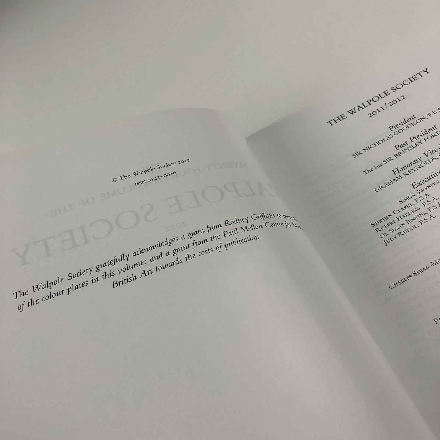 The Seventy-fourth volume of The Walpole Society 2012