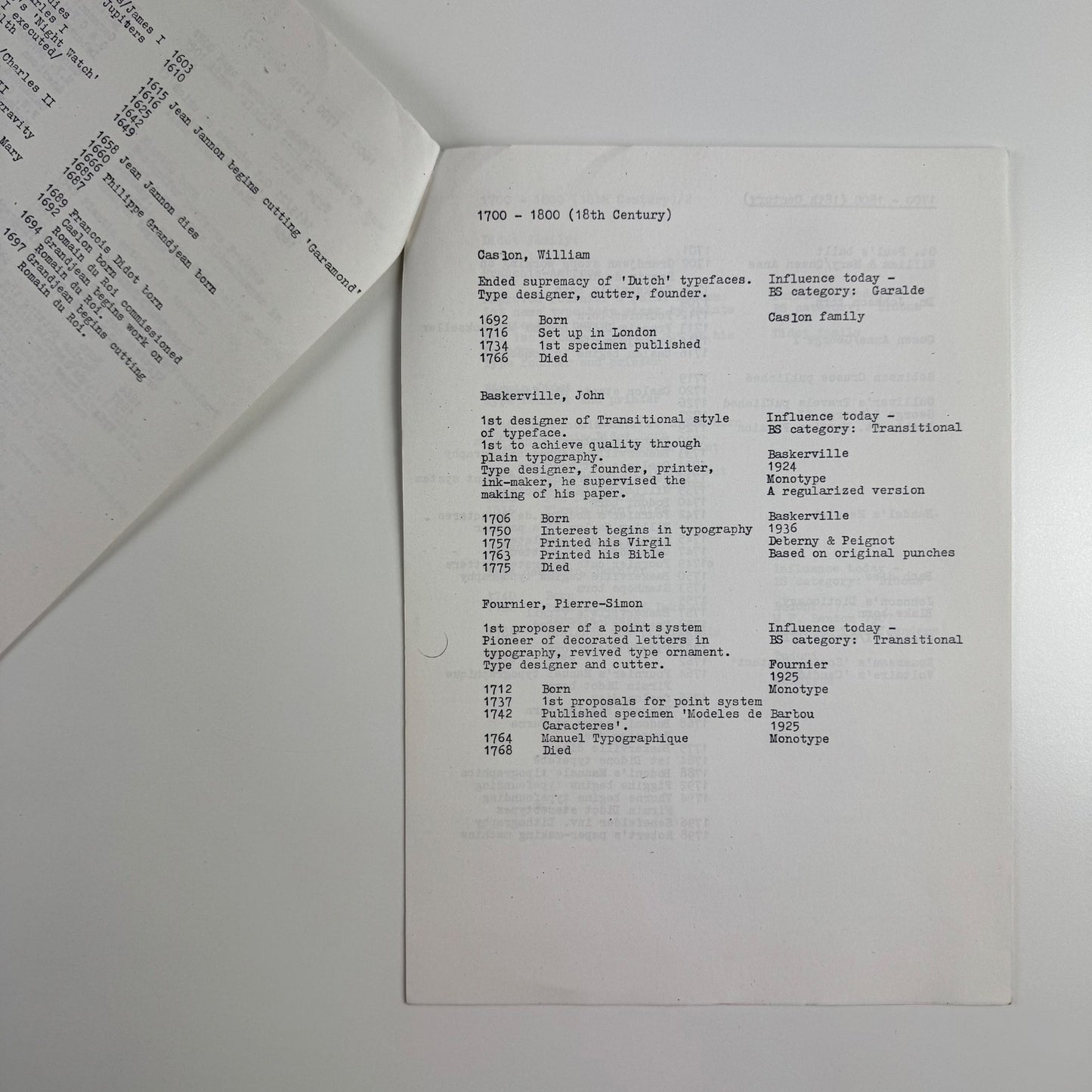Information sheets from Croydon College School of Art & Design. Graphic Design Area. Area Director Herman Hecht Summer term 1981