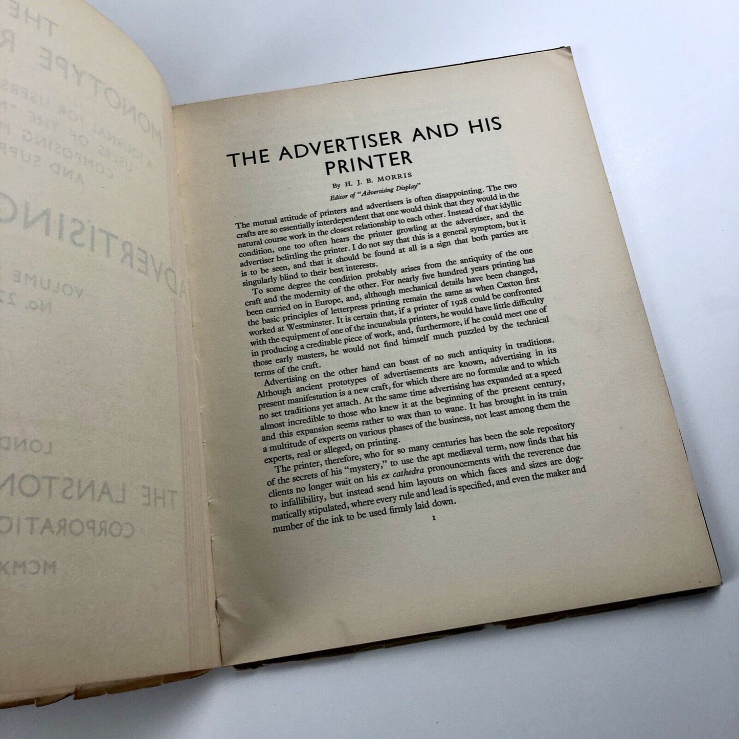 The Monotype Recorder – Advertising journal, July to October 1928 | Issue no 226