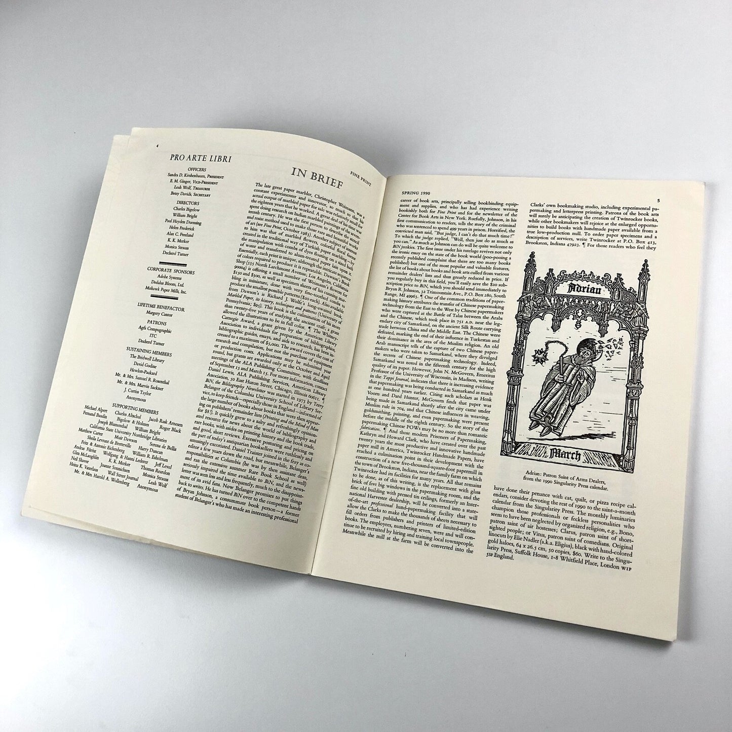 Fine Print. A Review for the Arts of the Book – Vol 16, No. 1, Spring 1990