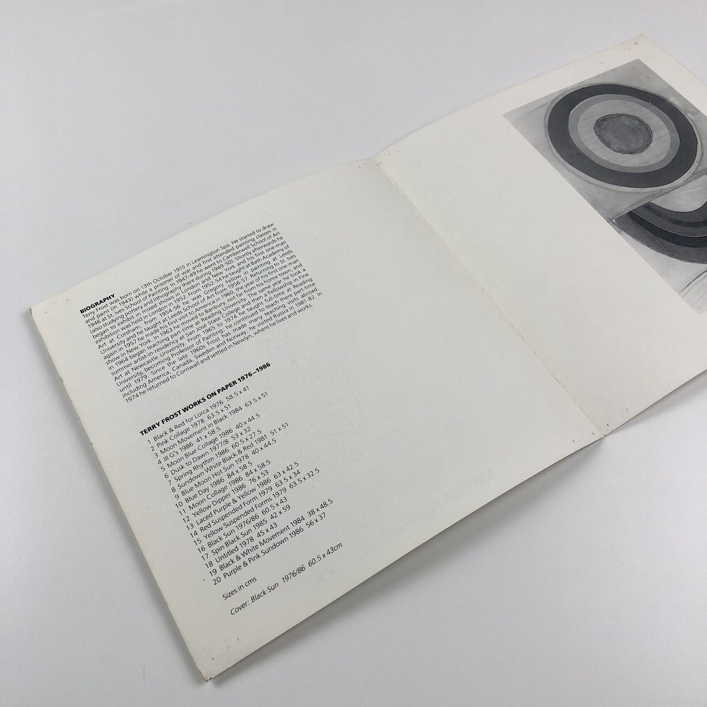 Terry Frost. Works on Paper 1976-86 | Folded card | Angela Flowers Gallery 1987