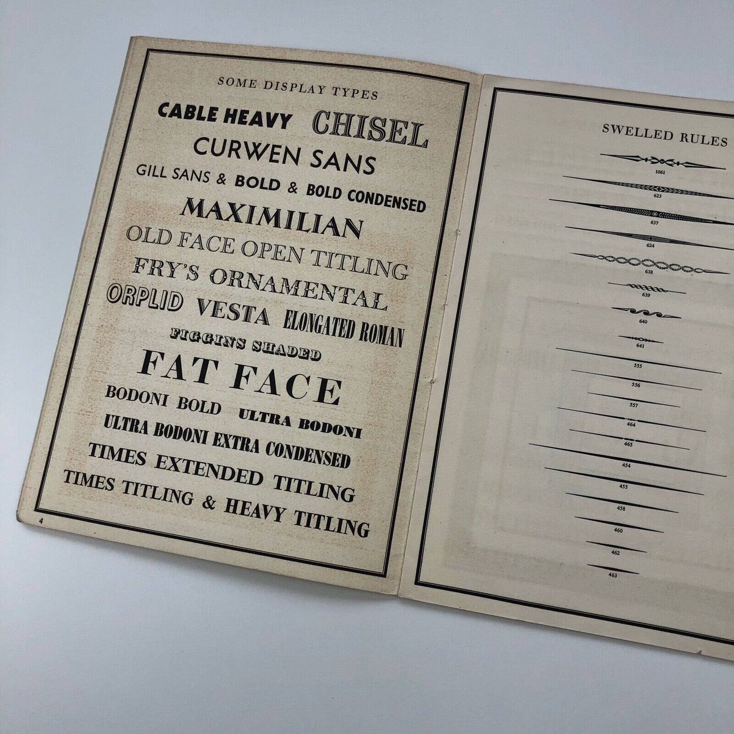 Type Faces in use at The Curwen Press | 1951 Type specimen brochure